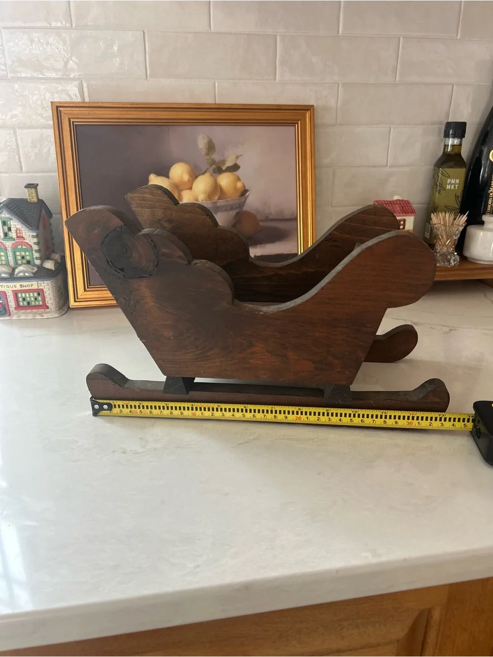 Vintage 1986 Wooden Christmas Sleigh Decor | Merry Christmas